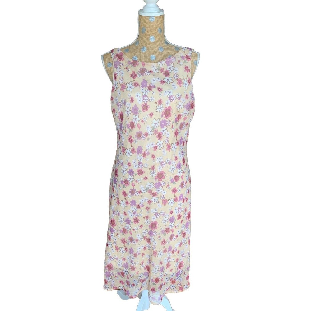 Vintage 90s Y2k Dress Chiffon Floral Fairy Coquette Romantic  16